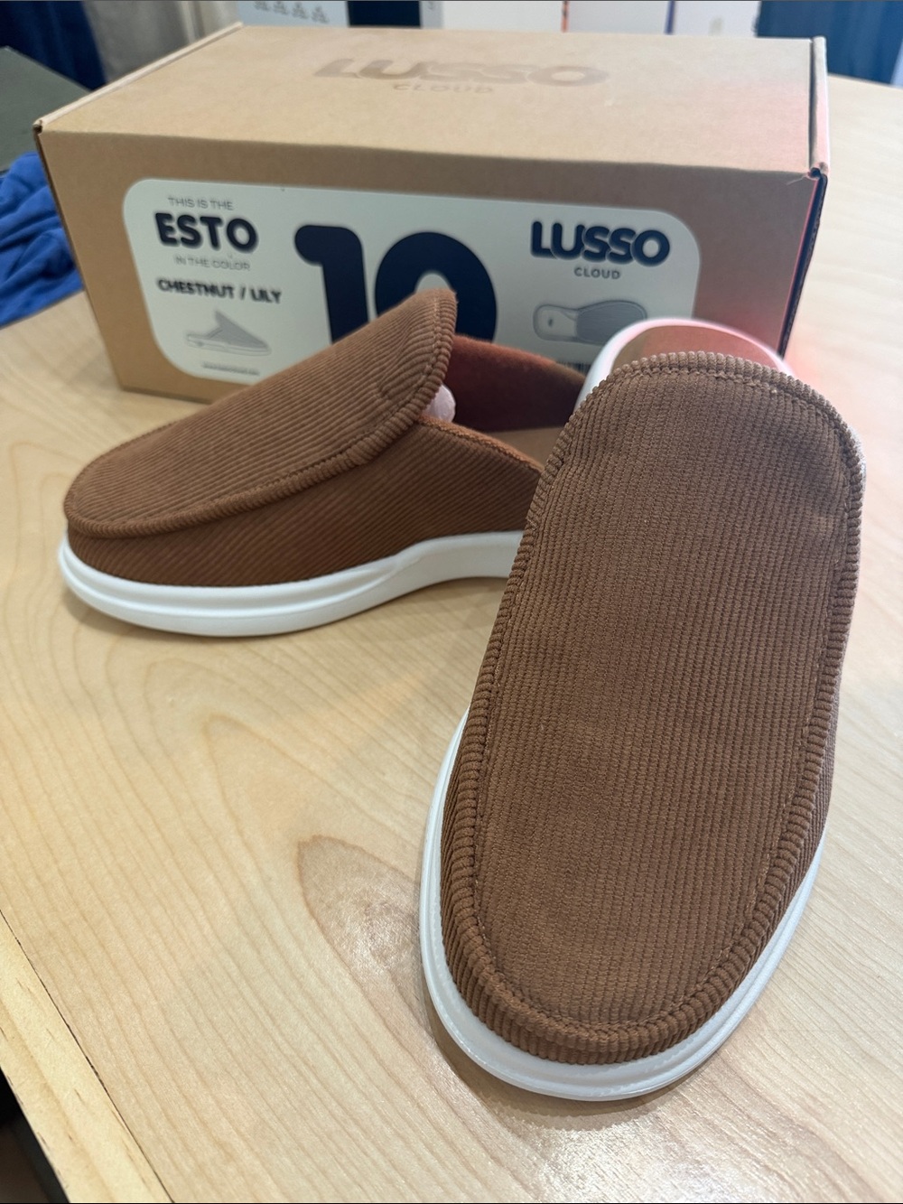 Lusso Esto Chestnut Corduroy Slip-On Loafers for Men